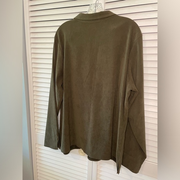 Coldwater Creek Women’s Shirt Skirt Matching Set Size XL 18 Olive Embroidered - Picture 9 of 16